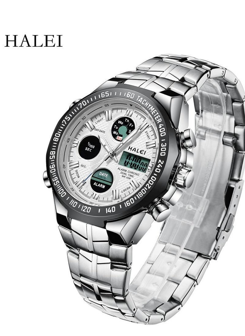 HALEI - 1001 Quartz Simple Sports Style 3-Hand Calendar Men's Watch - Image 1