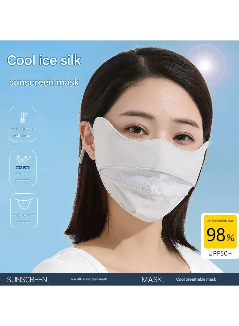 Goolsky Ice Silk Face Mask Summer – UV Protection Eye Cover Breathable Washable Cycling Face Shield - Image 1