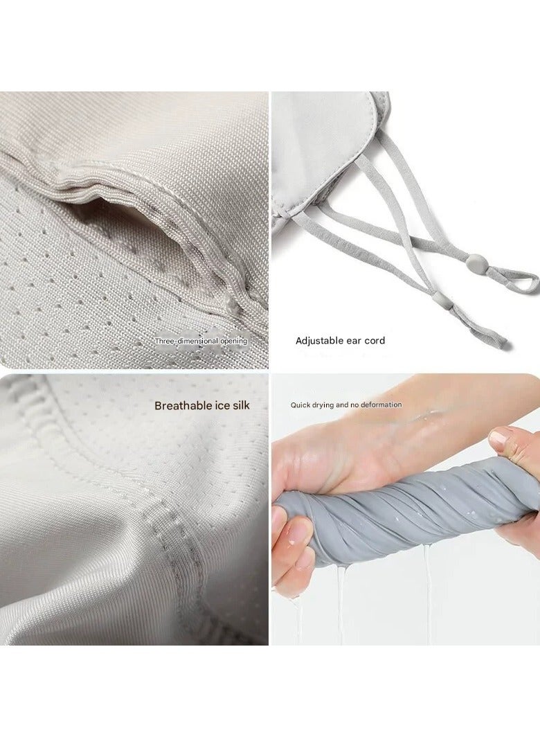 Goolsky Ice Silk Face Mask Summer – UV Protection Eye Cover Breathable Washable Cycling Face Shield - Image 3