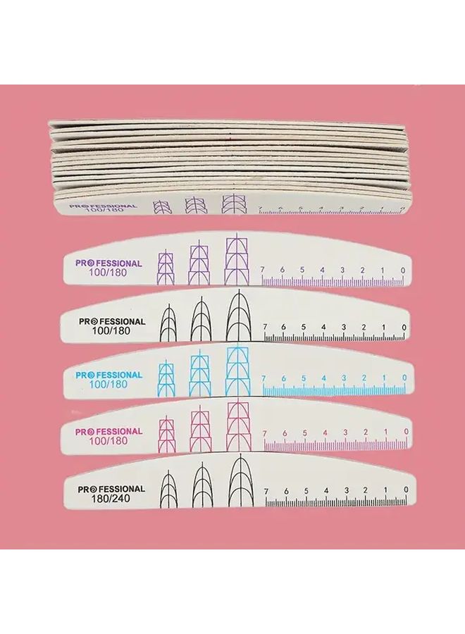10pcs Black Scale 180 240 Grit Wooden Nail File Strips For Manicure Pedicure Furniture - Image 1