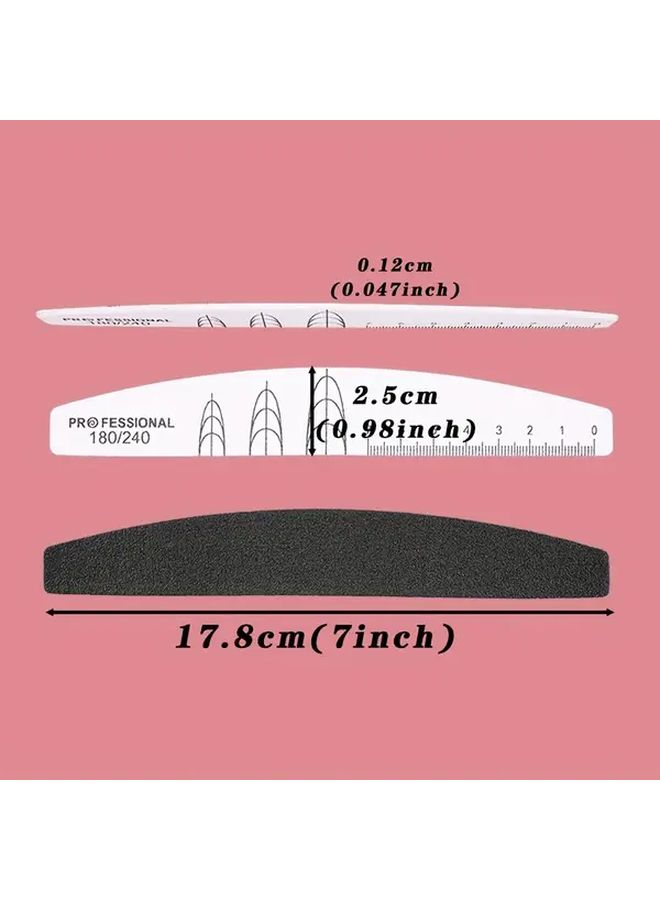 10pcs Black Scale 180 240 Grit Wooden Nail File Strips For Manicure Pedicure Furniture - Image 4