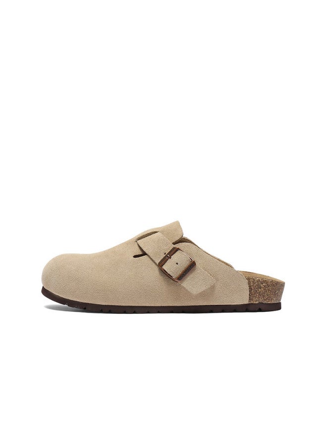 Belle Casual Thick-soled Heightening Birkenstock-style Shoes For Men, Closed-toe Slip-on Mules B3731bh5, Apricot Color, Size 40 - Image 4