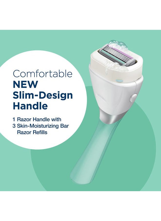 Intuition Schick Intuition Sleek Razors for Women with Sensitive Skin | 1 Razor & 3 Intuition Razor Blades Refill with Organic Aloe  - Image 4
