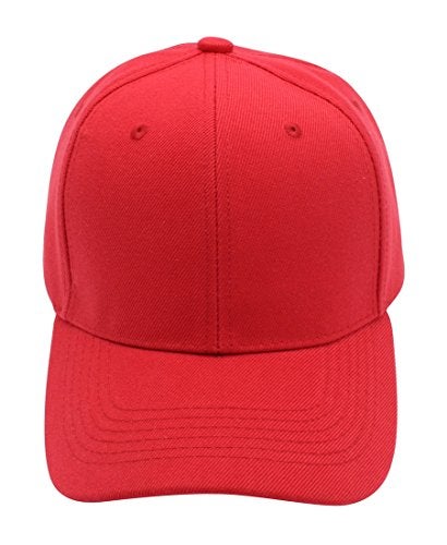 Top Level Baseball Cap Hat Men Women - Classic Adjustable Plain Blank, RED - Image 2