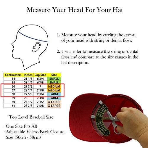 Top Level Baseball Cap Hat Men Women - Classic Adjustable Plain Blank, RED - Image 4