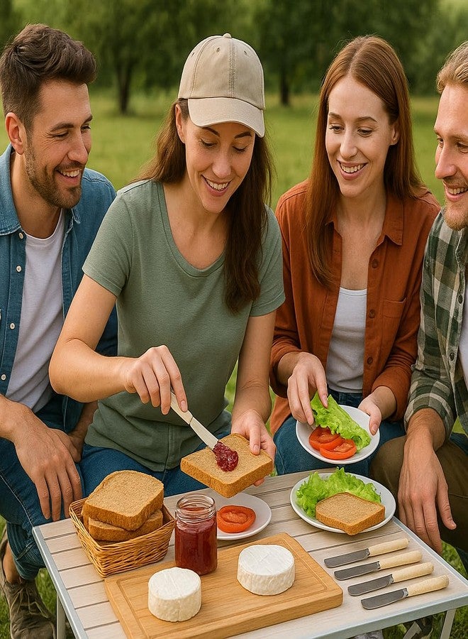 كريتيف هوم طقم ملاعق زبدة وجبن من الرخام الطبيعي بلون الشمبانيا من كرييتيف هوم، مكون من 4 قطع، قطر 0.8 بوصة × ارتفاع 5.5 بوصة، بيج (74107) - Image 2