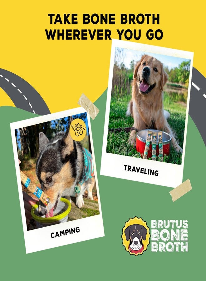 Brutus Bone Broth for Dogs - Bone Broth Powder with Chondroitin Glucosamine & Turmeric - Human Grade Food Toppers for Dry Food & Picky Eaters - 5 Stick (Chicken) - Image 4