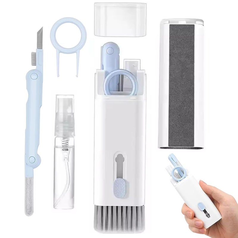 HUMBLE 7-in-1 Multifunctional Electronic Cleaner Kit | Keyboard Cleaner Kit | Cleaning Kit for Airpods & Laptop | Screen Dust Brush | Soft Swipe Airpods Cleaner Pen | Key Puller & Empty Spray Bottle - Image 1
