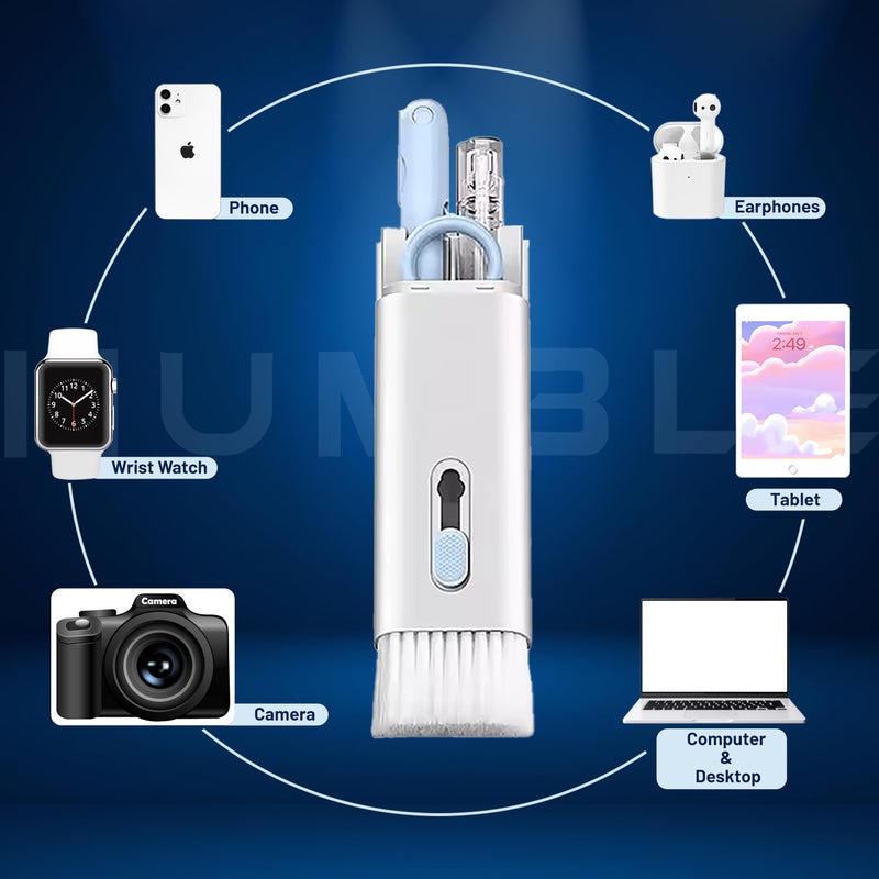 HUMBLE 7-in-1 Multifunctional Electronic Cleaner Kit | Keyboard Cleaner Kit | Cleaning Kit for Airpods & Laptop | Screen Dust Brush | Soft Swipe Airpods Cleaner Pen | Key Puller & Empty Spray Bottle - Image 2