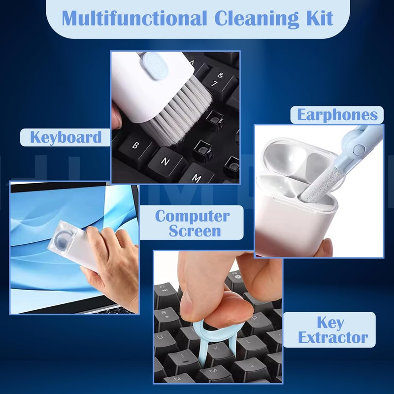 HUMBLE 7-in-1 Multifunctional Electronic Cleaner Kit | Keyboard Cleaner Kit | Cleaning Kit for Airpods & Laptop | Screen Dust Brush | Soft Swipe Airpods Cleaner Pen | Key Puller & Empty Spray Bottle - Image 4