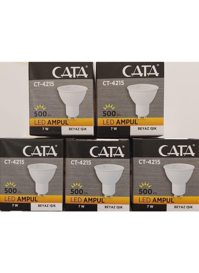 CATA CT-4215 5 Pieces White 7W LED Bulb (GU10) (White)  - Image 1