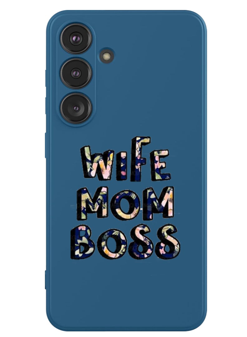 Theodor Protective Slim Fit Case Liquid Silicone Cover with Full Body Protection Anti-Scratch Shockproof Case For Samsung Galaxy S24 Plus (Blue) - Wife Mom Boss - Image 1