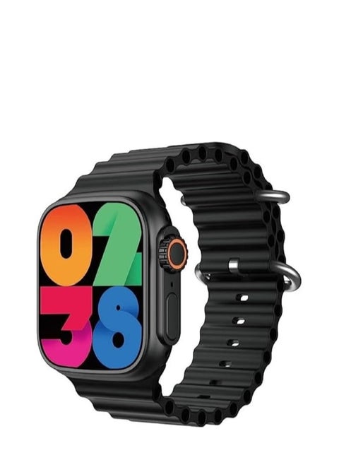 X9 Plus Ultra 2 (Super AMOLED) Screen Smart Watch (49mm/2.2inch) Full Screen | Aluminum Case With 2 straps Silicone & Fabric | Wireless Charge (black)
