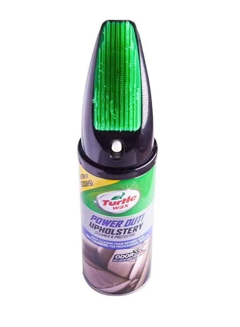 TurtleWax Turtle Wax Power Out Upholstery Cleaner with Brush, Car Interior Foam Cleaner Spray, Fabric Seat Cleaner, Carpet Cleaner, Leather Cleaner, Stain Remover, Odor Eliminator, Deep Cleaning Car Detailing Upholstery Protector - Image 3