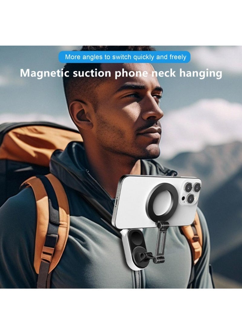 Neck Phone Holder Hands-Free Magnetic Neck Mount POV/Vlog Selfie Holder for  iPhone 15 14 13 12 11 10 SAMSUNG HUAWEI XIAOMI Phone Accessories (Pink)  - Image 2