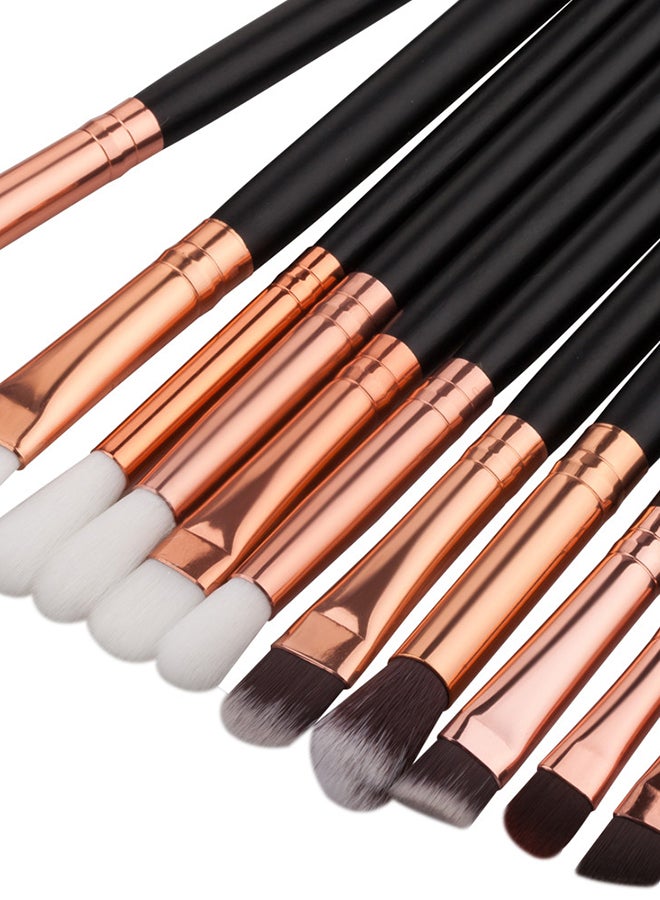 12 قطعة طقم فراشي مستحضرات تجميل أسود - Image 4