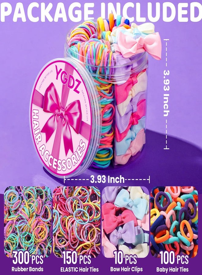 YGDZ Hair Accessories for Girls, Hair Ties for Little Girls, Elastic Baby Hair Ties, Rubber Bands for Hair, Bow Hair Clips, Kids Hair Ties, Small Hair Bands for Thin Hair, Toddler Hair Accessories - Image 4