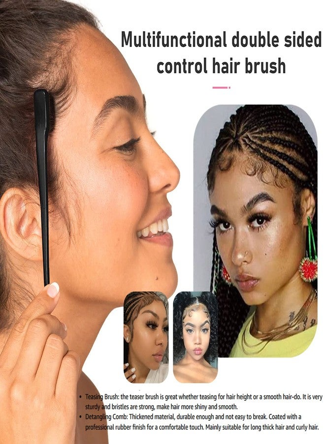 سوفت N ستايل فرشاة ومشط للتحكم في حواف الشعر من Soft 'N Style، مزدوجة الجوانب، عبوة من قطعتين (أسود) - Image 5