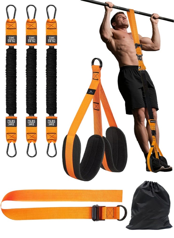 meayul Pull Up Assistance Bands, Heavy Duty Resistance Band for Pull Up Bar, Adjustable Weight/Size with Fabric Feet and Knee Rest, Bands for Pull Up Assist for Strength Training, Pull Up Assist Band, Training at Home & Gym, with Carrying Bag - Image 1