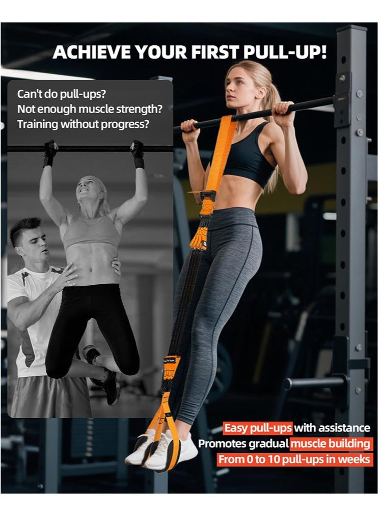 meayul Pull Up Assistance Bands, Heavy Duty Resistance Band for Pull Up Bar, Adjustable Weight/Size with Fabric Feet and Knee Rest, Bands for Pull Up Assist for Strength Training, Pull Up Assist Band, Training at Home & Gym, with Carrying Bag - Image 2