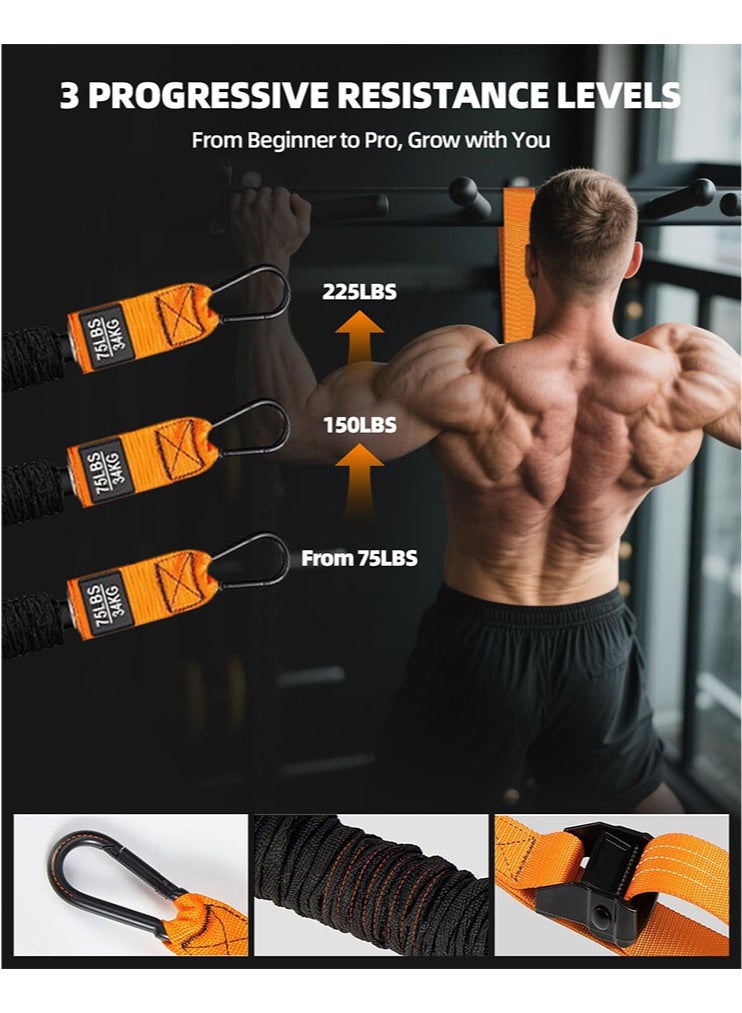 meayul Pull Up Assistance Bands, Heavy Duty Resistance Band for Pull Up Bar, Adjustable Weight/Size with Fabric Feet and Knee Rest, Bands for Pull Up Assist for Strength Training, Pull Up Assist Band, Training at Home & Gym, with Carrying Bag - Image 3