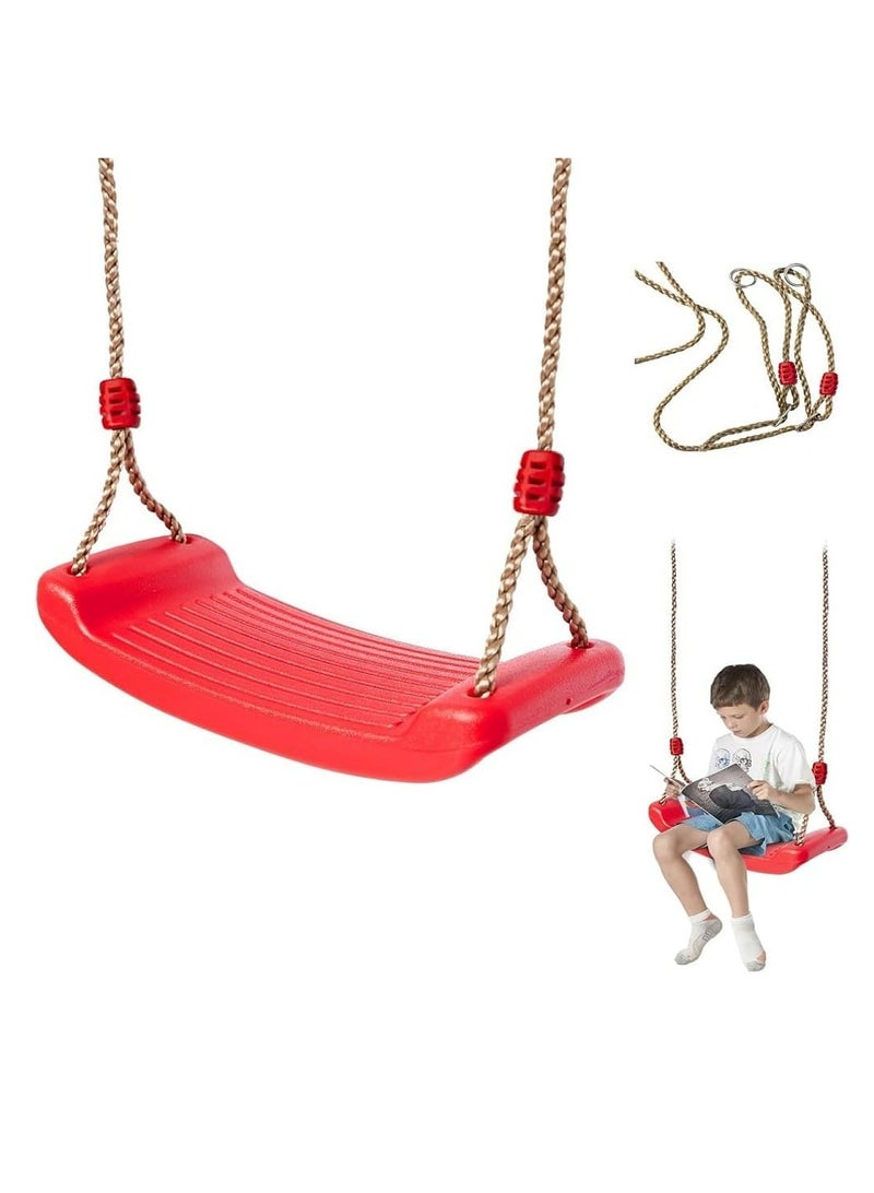 Joyelink Swing Set, Easy To Install, Adjustable Rope, Safe And Durable, Children'S Outdoor Plastic Swing, Outdoor And Indoor Seats, Comfortable Children'S Swing, Red - Image 1