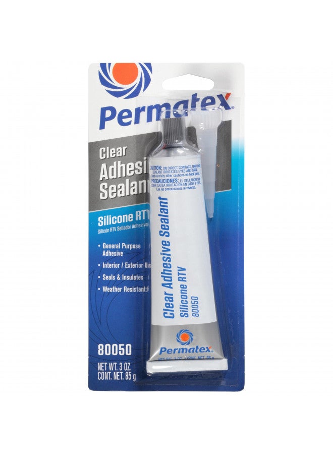 Permatex Clear RTV Silicone Sealant 3 Oz - 12 Pack Multipurpose Adhesive
