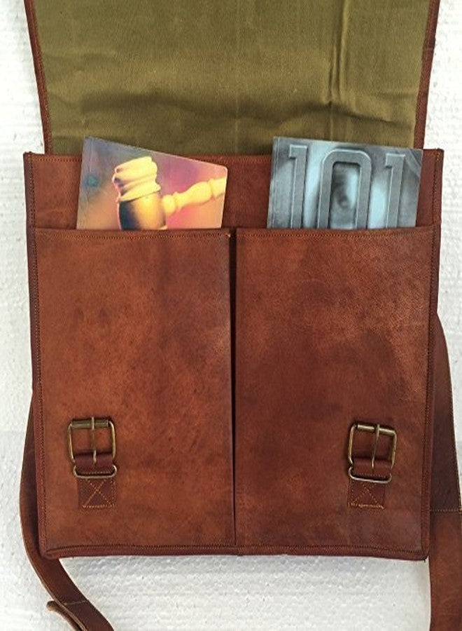 RSN 11 * 15 Twin Pocket Leather Messenger Business Bag/Briefcase Laptop Bag Unisex - Image 2