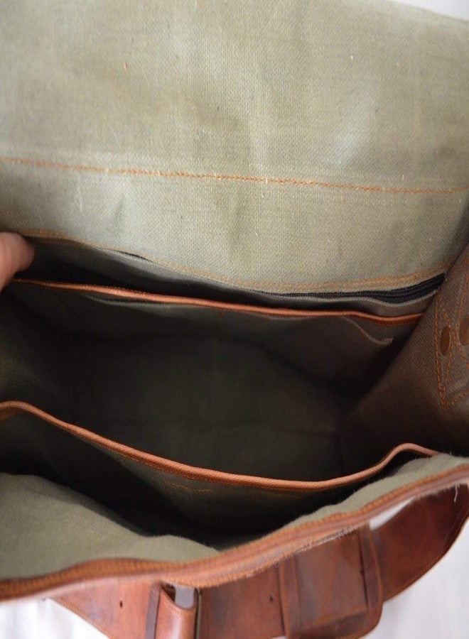 RSN 11 * 15 Twin Pocket Leather Messenger Business Bag/Briefcase Laptop Bag Unisex - Image 3