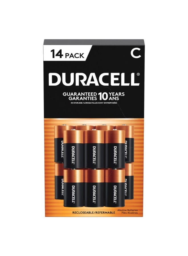 دوراسيل بطاريات قلوية من النوع C - عبوة من 14 بطارية | طاقة تدوم طويلاً للألعاب والمصابيح اليدوية والأجهزة - Image 1