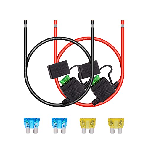 iGreely 10 Gauge Fuse Holder 10 AWG Inline Heavy Duty Wire Fuse Holder with 30 AMP ATCATO Blade Fuses for Automotive Car Motorcycle Marine RV 2Ft60CM - Image 1