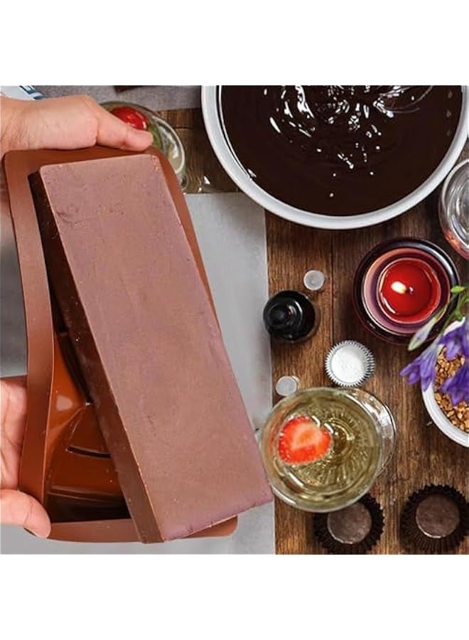 TRASSLE 2 PCS Chocolate Bar Molds Silicone Chocolate Bar Molds for Stuffed Pistachio Bar, Large,Thick Flexible Molds for Homemade Snacks Baked Protein Energy Bars, Easy Release Moulds Tray - Image 5