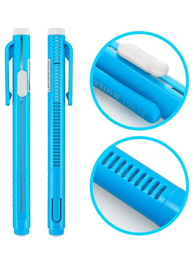 4 Pieces Retractable Mechanical Eraser Pen, Pen-Style Erasers Pencil Click Big For Drawing, Art, Drafting, Sketching Adults, Kids Office, School Supplies - Image 3