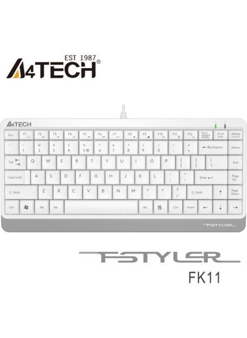 A4TECH A4 Tech FK11 Q mm Mini Keyboard with USB Wired White 