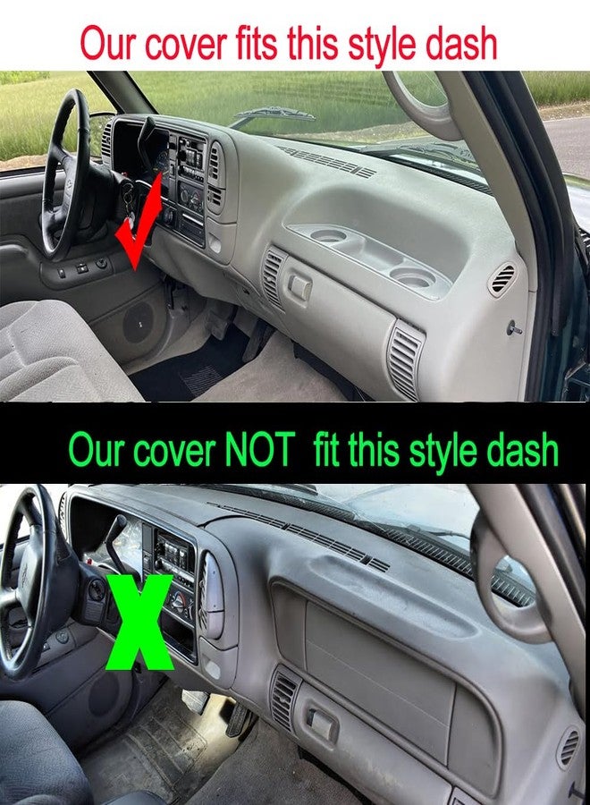 BLIBLIUNIT Dash Cover Mat Custom Fit for 1995-1996 Chevy Chevrolet Silverado C1500 C2500 C3500 K1500 K2500 K3500 Tahoe Suburban,GMC Sierra Yukon Suburban Pickup Truck,Dashboard Cover Pad Carpet (95-96 Black) - Image 2