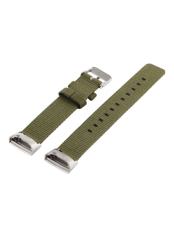NIBEMINENT Nylon Strap Watchband For Fitbit Charge 3 Green  - Image 1