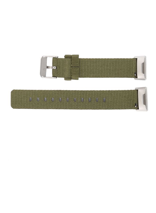 NIBEMINENT Nylon Strap Watchband For Fitbit Charge 3 Green  - Image 3