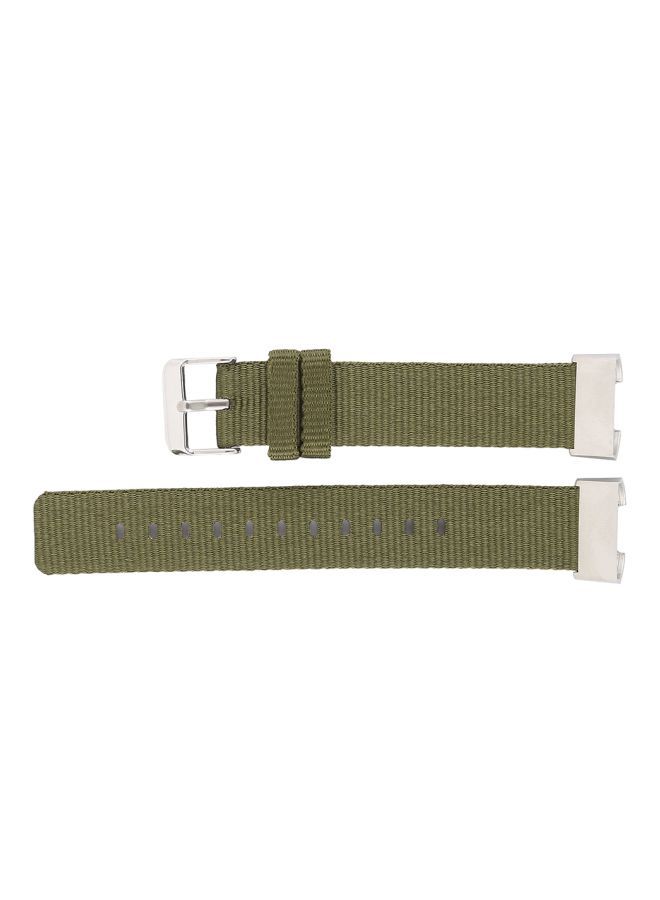 NIBEMINENT Nylon Strap Watchband For Fitbit Charge 3 Green  - Image 2