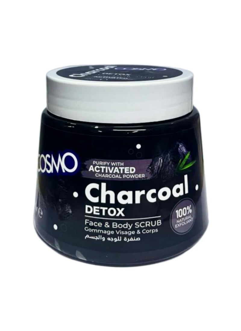 COSMO CHARCOAL DETOX FACE AND BODY SCRUB  500Ml 