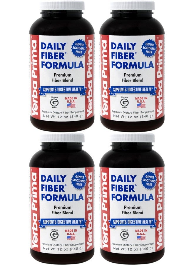 يربا بريما مسحوق الألياف اليومية من يربا بريما - 12 أونصة (عبوة من 4 قطع) - مكمل غذائي للألياف القابلة للذوبان وغير القابلة للذوبان - صحة الأمعاء - نباتي، غير معدّل وراثيًا، خالٍ من الجلوتين - Image 1