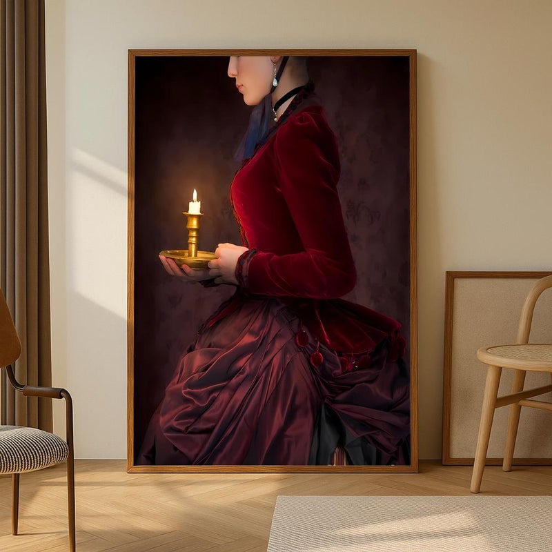 ماركتنا لوحة قماشية بتصميم فتاة مع برواز مجوف مقاس (40×60) قطعة واحدة - Image 2