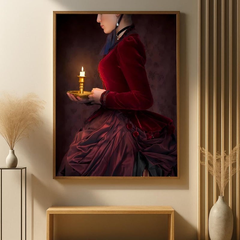 ماركتنا لوحة قماشية بتصميم فتاة مع برواز مجوف مقاس (40×60) قطعة واحدة - Image 1