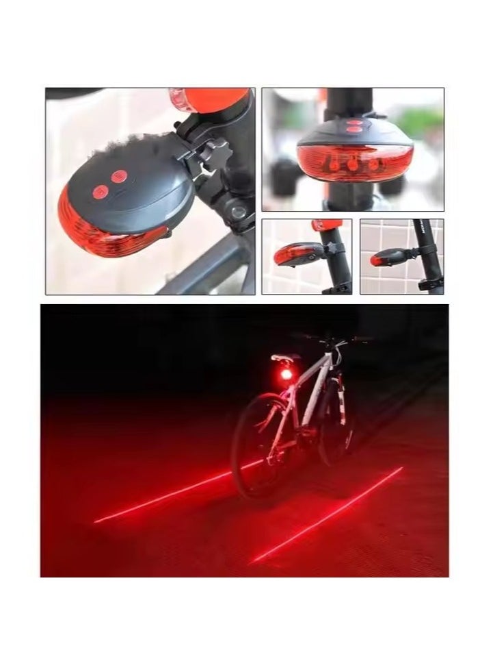 Generic - Bicycle Riding Flash Mode Red Light Waterproof with Laser Beam, LED Bicycle Tail Light, Safety Warning Light, Bicycle Rear Light Tail Light - Image 1