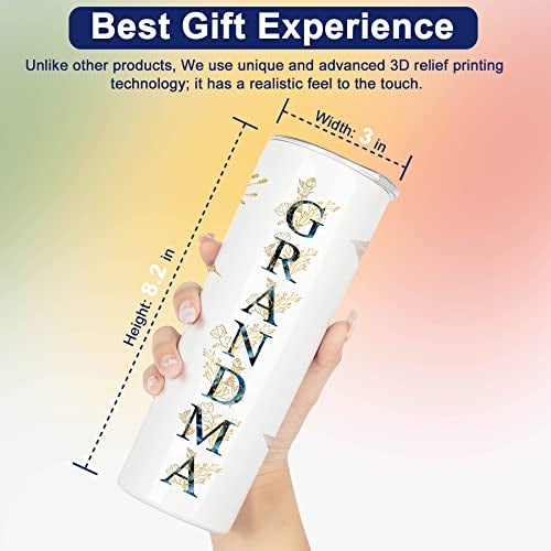 ZOKCC Gifts for Grandma- Best Grandma Stainless Steel Tumbler- Cute Grandma's Mother's Day Birthday Christmas Gifts- Gift for Grammy, Grandmothers, Grandmom from Grandchild Grandson Granddaughter - Image 4