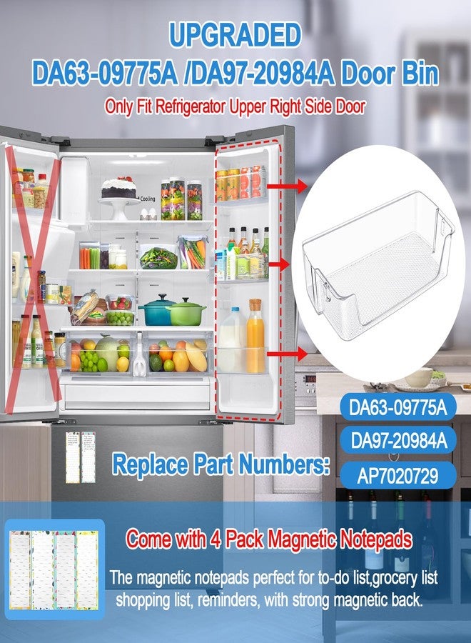 S-Union [2 PACK] Upgraded DA97-20984A Refrigerator Door Bin for Samsung Refrigerator Door Shelf Replacement RF27T5241SR RF27T5201SR RF28T5001SR RF28T5021SR Door Shelf Parts,DA63-09775A Fridge Right Door Bin - Image 2