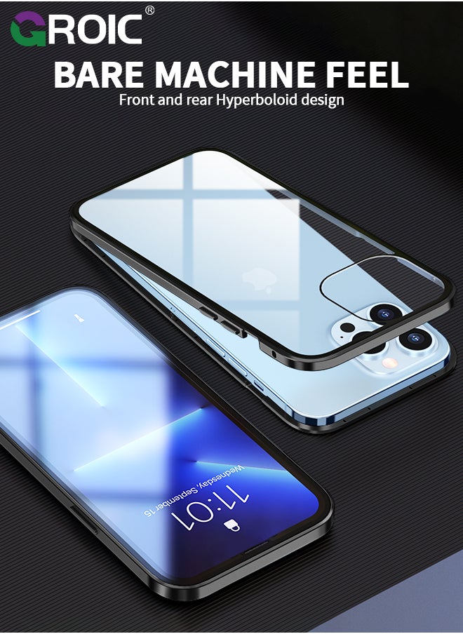 GROIC Privacy Magnetic Case for iPhone 15 with Anti Peeping, Magnetic Tempered Glass Double-Sided Phone Case iPhone 15 Screen Protector, Case Clear for iPhone 15  - Image 2