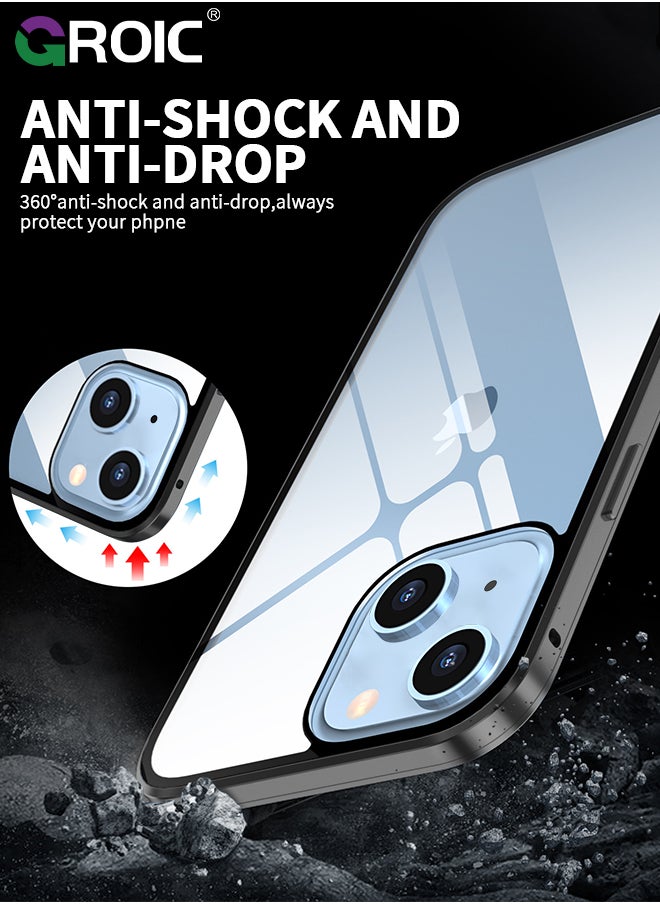 GROIC Privacy Magnetic Case for iPhone 15 with Anti Peeping, Magnetic Tempered Glass Double-Sided Phone Case iPhone 15 Screen Protector, Case Clear for iPhone 15  - Image 5
