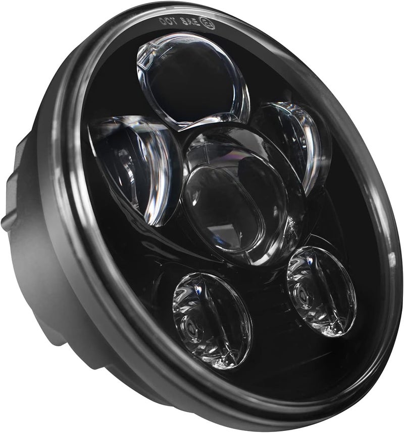 HogWorkz 5.75 Inch LED V2 Headlight - Daymaker Replacement for Harley Davidson Dyna Sportster Softail - Black - Image 3