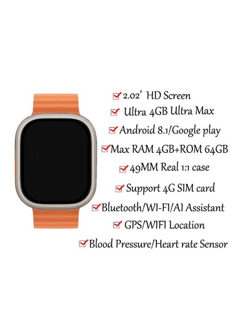 Telzeal - Telzeal TC 4G Smart Watch with Dual Camera and 3 Pair Strap and Sim Card Support - Image 1