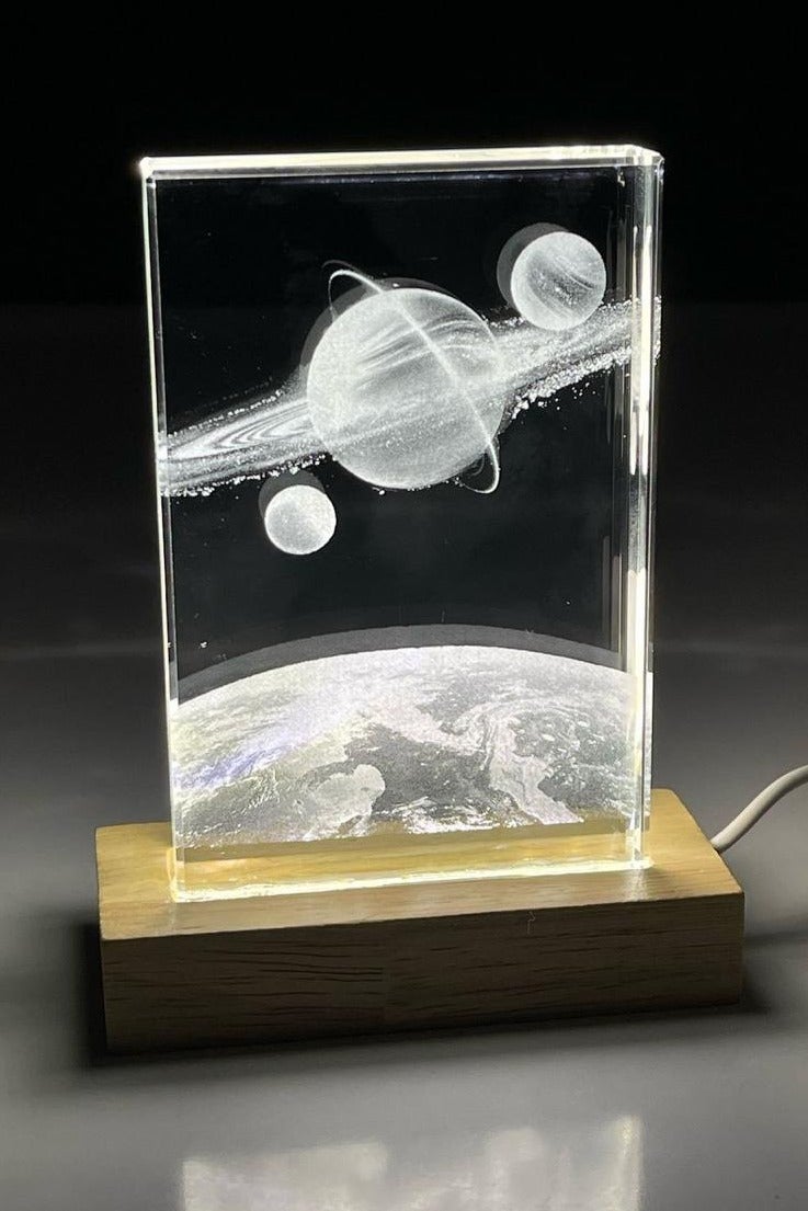 Triple Space Crystal USB Light Decor White - Image 1